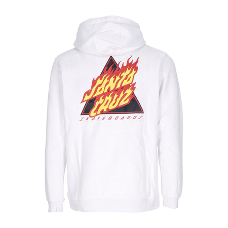 SANTA CRUZ Felpa Cappuccio Uomo Flamed Not a Dot Hood White da uomo