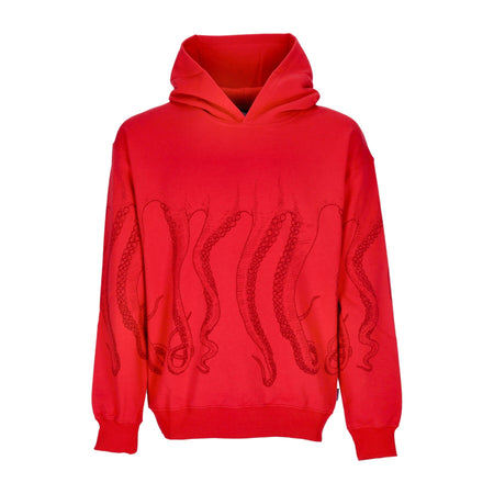 OCTOPUS Felpa Leggera Cappuccio Uomo Outline Hoodie Red da uomo