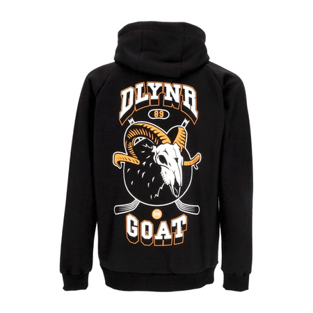 DOLLY NOIRE Felpa Leggera Cappuccio Uomo Goat Skull Hoodie Black da uomo