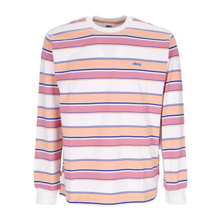 OBEY Maglietta Manica Lunga Uomo Direct L/s Tee White Multi da uomo