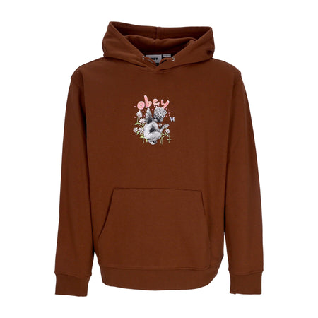 OBEY Felpa Leggera Cappuccio Uomo Garden Fairy Premium French Terry Sepia da uomo