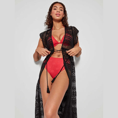 Copri Costume Gisela Lungo in Tessuto Traforato