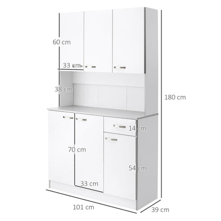 credenza alta da cucina armadio bianco , mobile pensile soggiorno 101x39x180 F801-026A