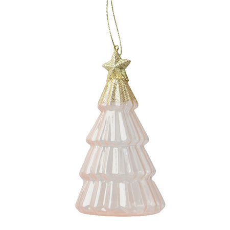 Pendaglio a forma di albero perla con glitter per albero decorazione natalizia da 13 cm