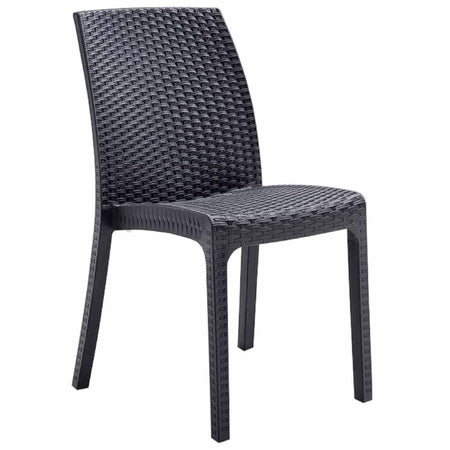 Sedia in Polipropilene "Phoenix" effetto rattan per interno e esterno, adatto per bar e strutture