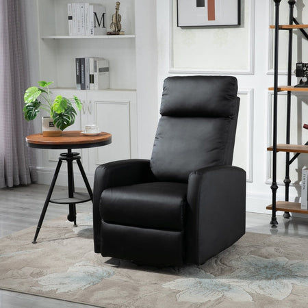 F713-066V90A Poltrona Alza persona con Telecomando, Schienale Reclinabile con Poggiapiedi in Pelle PU Nera 67x95x105cm