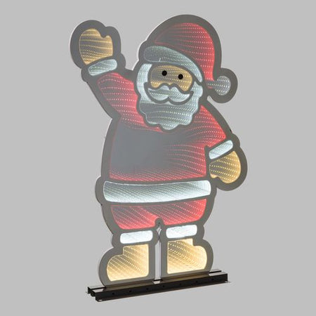 Babbo Natale con base in alluminio Rosso e Bianco che saluta