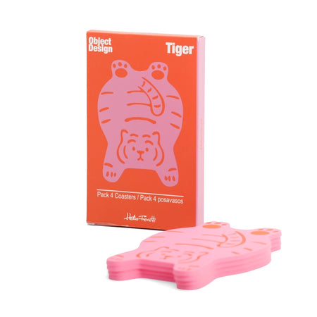 Designer Pink Tiger Coasters - Set of 4 2.png