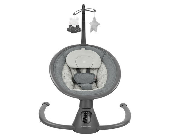 KIKKABOO Sdraietta Dondolo Elettrica Side to Side Swing Twiddle - colore GREY - grigio - Altalena Musicale per Neonati, Sedia a Dondolo con Telecomando, rilassante, calmante