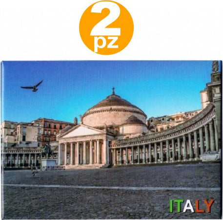 2pz-Calamita-Souvenir-Piazza-Plebiscito-Napoli-Monumenti-Magnete-Plastica-Frigo