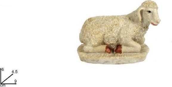 2pz-Statuina-Pecora-Seduta-9cm-Presepe-In-Resina-Decoro-Natale-Natalizi-Natività