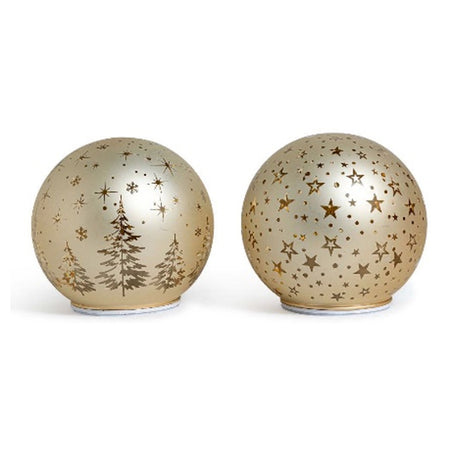 Palla di Natale in vetro rotante con luci batteria per decorazioni di natale