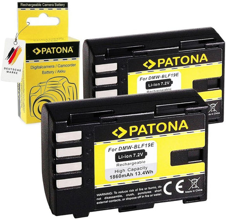 2x Batteria DMW-BLF19E PATONA Compatibile con Panasonic Lumix DMC-GH3, DMC-GH4, DMC-GH4, DC-G9
