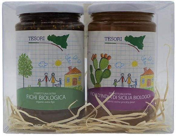 2x Confetture Biologiche Siciliane Artigianale Marmellata di Fichi Bio e Confettura di Fichi D'India Bio 2x 370gr Confetture Tesori Di Sicilia - Nicosia, Commerciovirtuoso.it