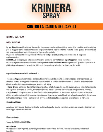 2x Kriniera Spray Lozione Perdita Capelli Anticaduta Crescita Riattiva La Ricrescita Uomo E Donna Naturale Bellezza/Cura dei capelli/Prodotti per la cura dei capelli/Prodotti per la perdita dei capelli/Dispositivi per la crescita dei capelli Beauty Fashion Store - Palermo, Commerciovirtuoso.it