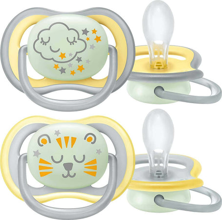 2x Philips Avent Succhietti Ultra Air Nighttime 18m+ Ciuccio per Bambini E Neonati Si Illumina Al Buio Facile Da Trovare Di Notte Prima infanzia/Succhietti e massaggiagengive/Succhietti Sanitaria Gioia del Bimbo - Villa San Giovanni, Commerciovirtuoso.it