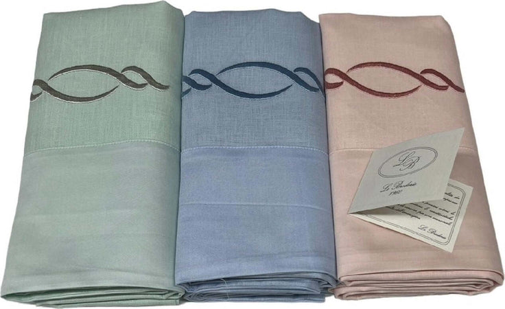3 Asciugamani E 3 Ospiti Di Lino Ricamato Con Bordo Di Raso Art. Infinito Broderie Casa e cucina/Tessili per la casa/Biancheria da bagno/Asciugamani/Set di asciugamani Biancheria Arredo Home - Nola, Commerciovirtuoso.it