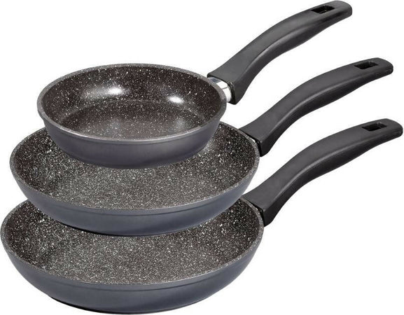 3 Padelle Cucina Antiaderenti In Alluminio Con Rivestimento Effetto Stone Da 20-24-28 Cm Di Diametro Casa e cucina/Pentole padelle e pirofile/Pentole e padelle/Set/Set di padelle Puleo Casa - Palermo, Commerciovirtuoso.it