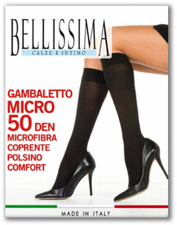 3 Paia Gambaletto Micro BELLISSIMA 50 Den in Microfibra Coprente Comfort