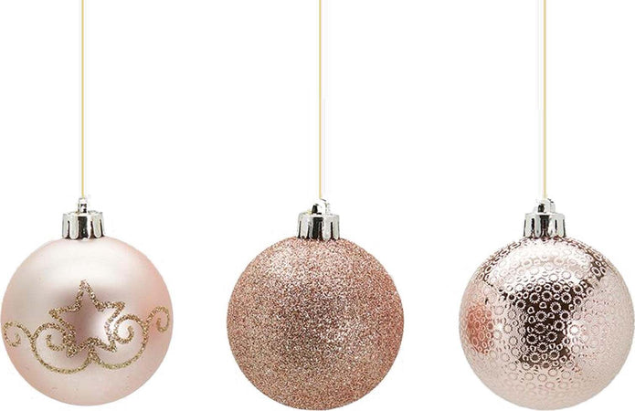 3 Palline per albero di natale in PVC rosa da Ø 6 cm pendaglio decorato Casa e cucina/Decorazioni per interni/Addobbi e decorazioni per ricorrenze/Decorazioni natalizie/Addobbi e decorazioni/Palle e palline MagiediNatale.it - Altamura, Commerciovirtuoso.it