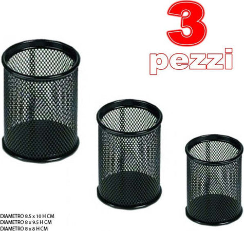 3 Portapenne Tondo Da Scrivania Metallo Rete Porta Penne Ufficio Cancelleria Cancelleria e prodotti per ufficio/Archivio ufficio e accessori per scrivania/Accessori da scrivania e archiviazione/Portaoggetti e portablocchi da scrivania/Portapenne Trade Shop italia - Napoli, Commerciovirtuoso.it