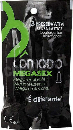 3 Preservativi Anallergici Bidirezionali Mrcomodo Megasex Ultrasottili indossabili in entrambe le direzioni Salute e cura della persona/Erotismo e contraccezione/Sesso sicuro e contraccezione/Preservativi/Preservativi maschili Kondorama - Martinsicuro, Commerciovirtuoso.it