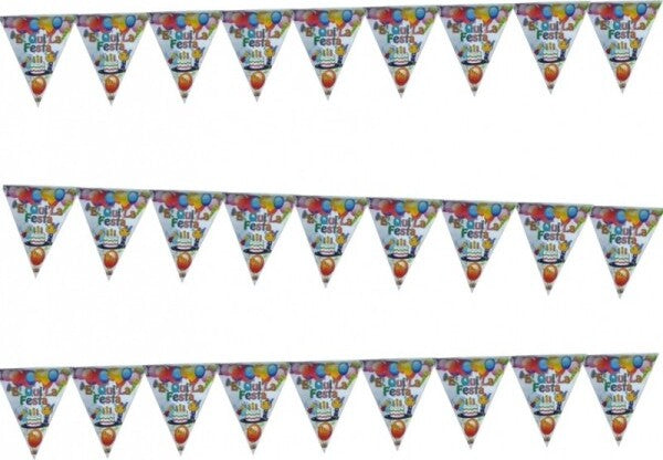 3-Pz-Festoni-é-Qui-La-Festa-9-Bandierine-Compleanni-Nascita-Battesimo-Festone
