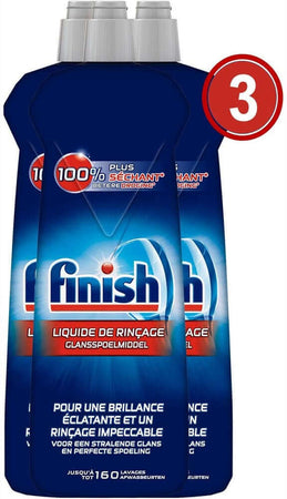 3 x 800 ml Finish Brillantante Lavastoviglie Brillantante Additivo per Stoviglie