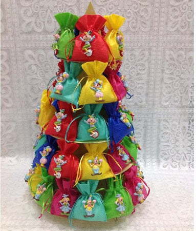 30-Bomboniere-Clown-Pagliaccio-Per-Nascita-Sacchettini-Confetti-Alzatina-Torta