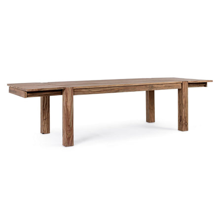Tavolo Salford allungabile rettangolare, con gambe, piano in legno sheesham, stile design