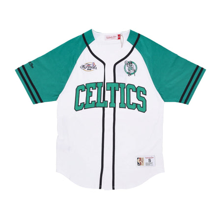 MITCHELL & NESS Casacca Bottoni Uomo Nba Practice Day Button Front Jersey Hardwood Classics Boscel White da uomo