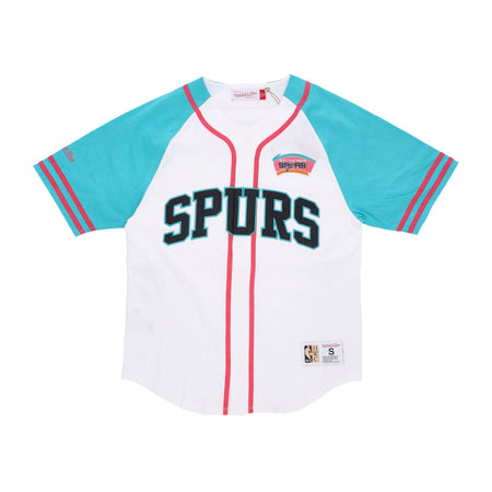 MITCHELL & NESS Casacca Bottoni Uomo Nba Practice Day Button Front Jersey Hardwood Classics Saaspu White da uomo