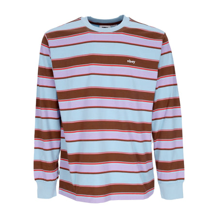 OBEY Maglietta Manica Lunga Uomo Direct L/s Tee Sky Blue Multi da uomo