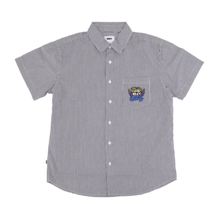 OBEY Camicia Manica Corta Uomo Cherubs Woven White Multi da uomo