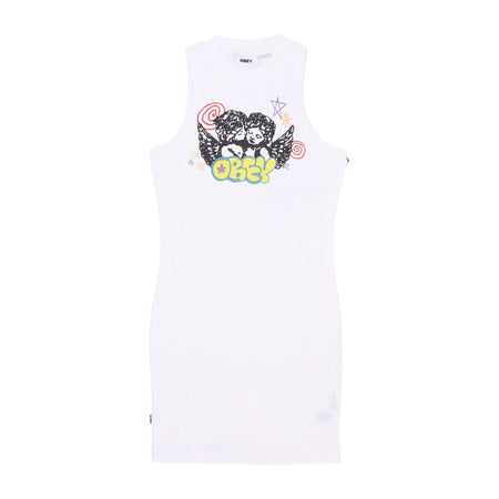 OBEY Vestito Donna Kaisley S/l Dress White Multi da donna