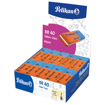Box 40 Gomme Pelikan Br/40 Blu-Rossa