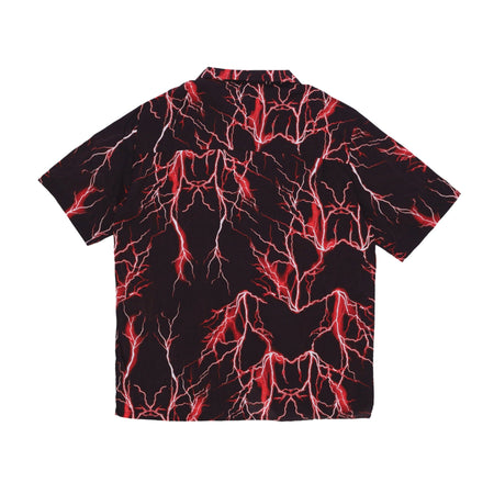 PHOBIA Camicia Manica Corta Uomo All Over Lightning Shirt Black/red da uomo
