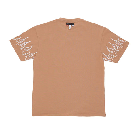 VISION OF SUPER Maglietta Uomo Embroidery Flame Tee Terracotta da uomo