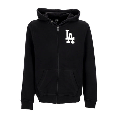 47 BRAND Felpa Leggera Cappuccio Zip Uomo Mlb Imprint Helix Zip Hoodie Losdod Jet Black da uomo
