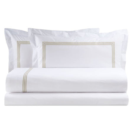 Completo lenzuola matrimoniale in percalle Zoe Biancoperla
