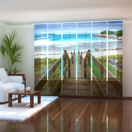 Set di 6 Tende a Pannello Scalinata di Legno su Spiaggia Australiana