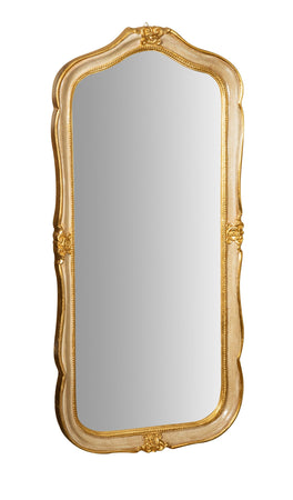 Biscottini SPECCHIERA DA PARETE IN LEGNO FINITURA FOGLIA ORO E AVORIO MADE IN ITALY