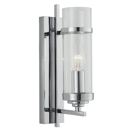Applique Contemporanea Milo Acciaio Cromo Vetro 1 Luce E14