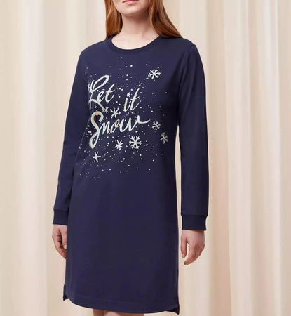 Triumph Camicia da Notte Winter Moments NDK X Blu S35 - Passarelli Biancheria