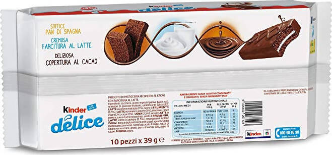 30x Kinder Délice Pan di Spagna e Cacao Merendine 30 Pz. Kinder Délice 39 Gr. Cad. 30 Pezzi Alimentari e cura della casa/Snack dolci e salati/Barrette ai cereali e barrette snack Non solo alimenti - Albano Laziale, Commerciovirtuoso.it