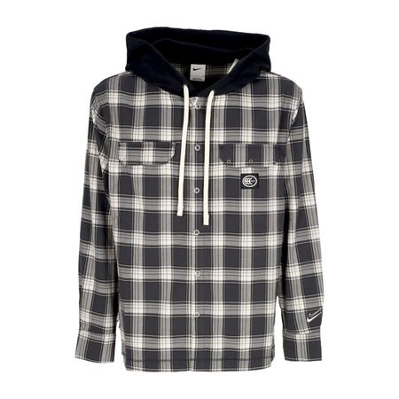 NIKE NBA Camicia Manica Lunga Cappuccio Uomo Nba Kevin Durant Flannel Hoodie Black/black/pale Ivori/white da uomo