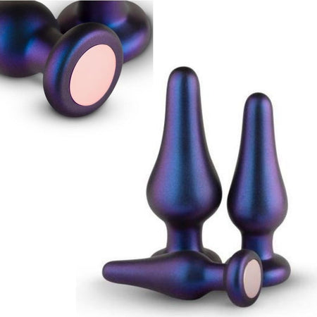 Kit 3 Butt Plug colore viola HUEMAN COMETS