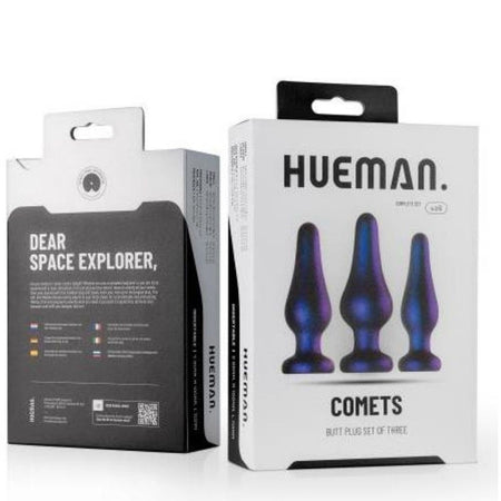 Kit 3 Butt Plug colore viola HUEMAN COMETS