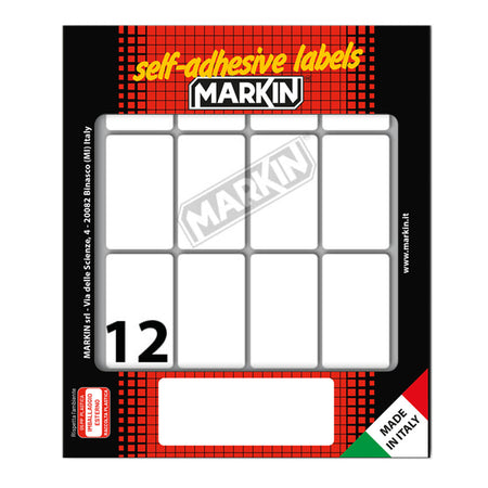 Etichetta Adesiva Bianca 46X27Mm (10Fogli X 12Etichette Markin