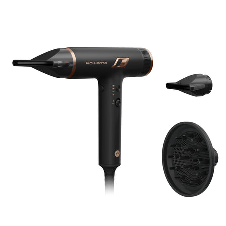 Rowenta nano asciugacapelli brushless compatto ad alta velocità, boost di ioni antistatici e sensore di temperatura per capelli setosi e luminosi, 3 impostazioni di velocità/temperatura, hy8310 - 3121040092590